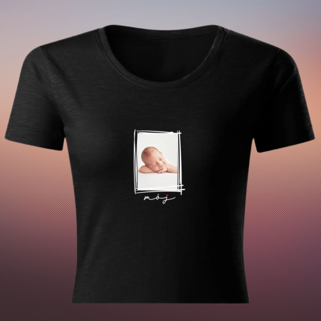 Čierne tričko s fotkou