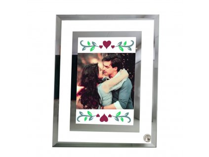 12 SRDCE 2 SKLO • dvojitý rámik zrkadlo 2