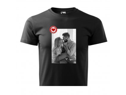 ČIERNE TRIČKO S FOTKOU SRDCE PEČAŤ 3