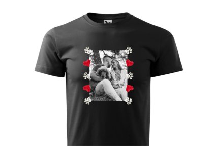 ČIERNE TRIČKO S FOTKOU Labky 3