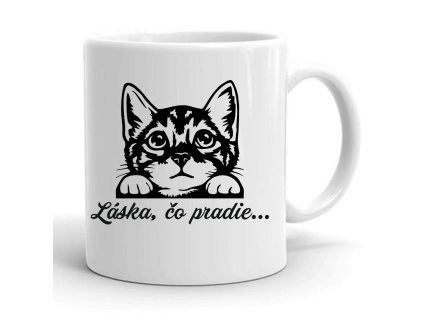 hrnček mačka pradie