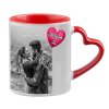 #10 hrnček červený srdce rámik MILUJEM ŤA 5 hrnček foto
