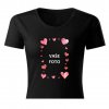 ČIERNE TRIČKO S FOTKOU SRDCE 3 1 DÁMSKE